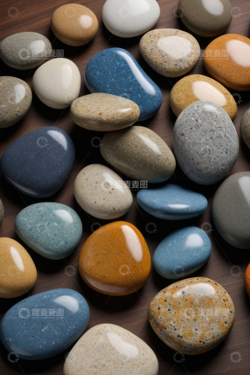 源文件下载【趣麦麦图】多彩鹅卵石特写