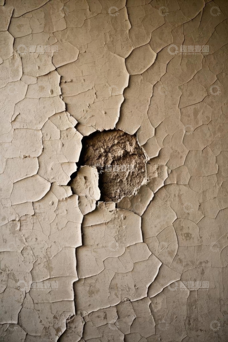 高清大图下载【趣麦麦图】带破洞的老旧墙壁纹理