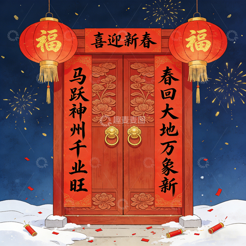 高清大图下载【趣麦麦图】喜迎新春对联