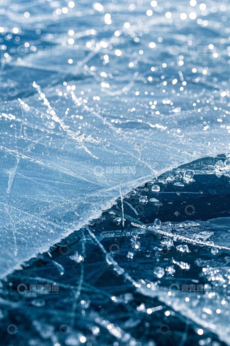高清大图下载【趣麦麦图】特写冰面纹理