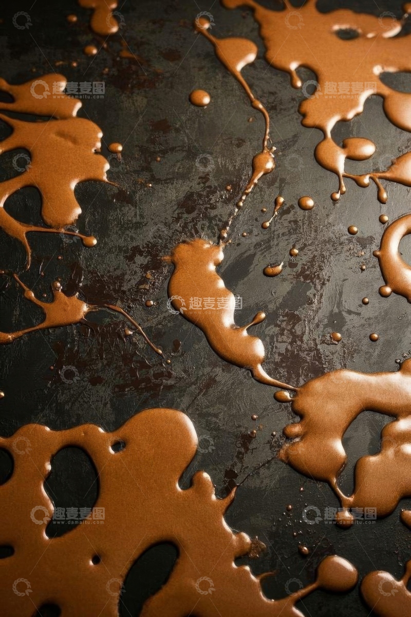 高清大图下载【趣麦麦图】流淌的棕色液体微距特写