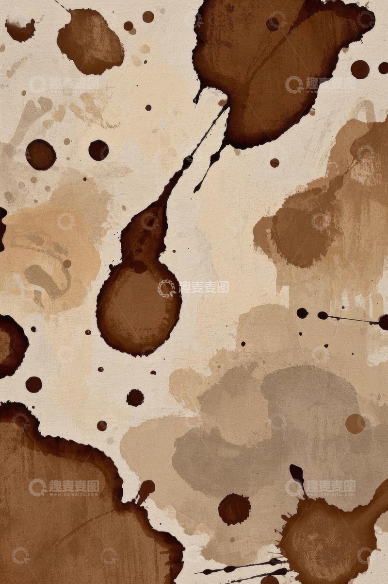 高清大图下载【趣麦麦图】抽象棕色墨渍背景纹理