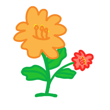 卡通风花朵植物插画素材