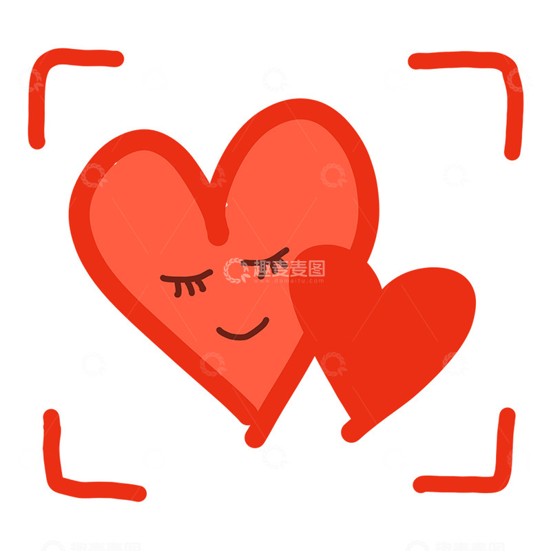 高清大图下载【趣麦麦图】卡通爱心表情插画设计元素