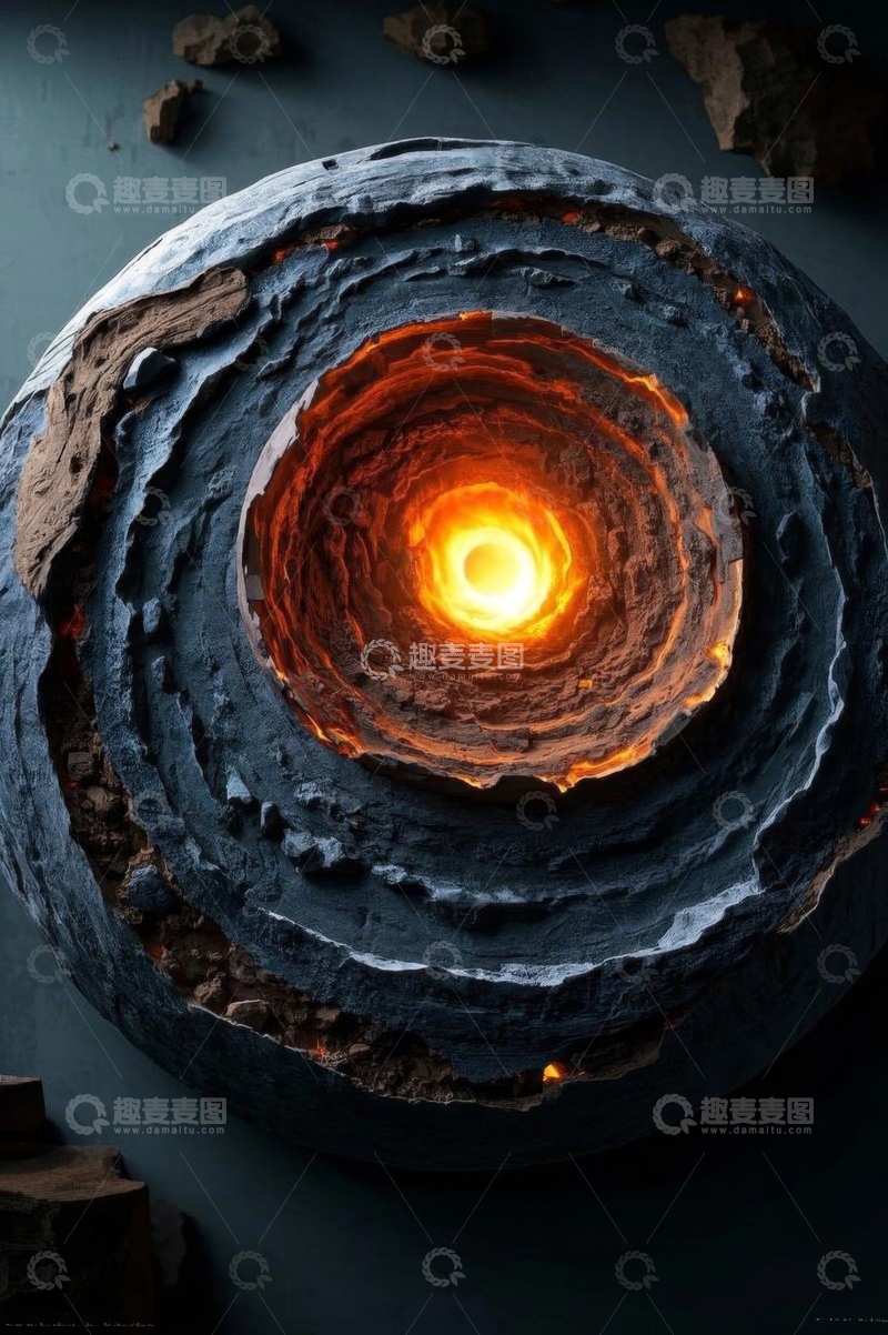 高清大图下载【趣麦麦图】地球内部结构切面示意图