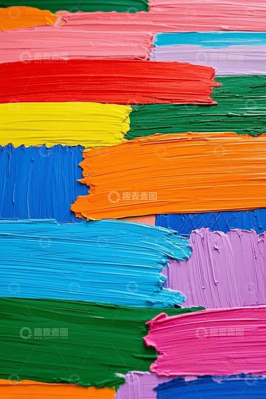 多彩油漆笔触艺术画面