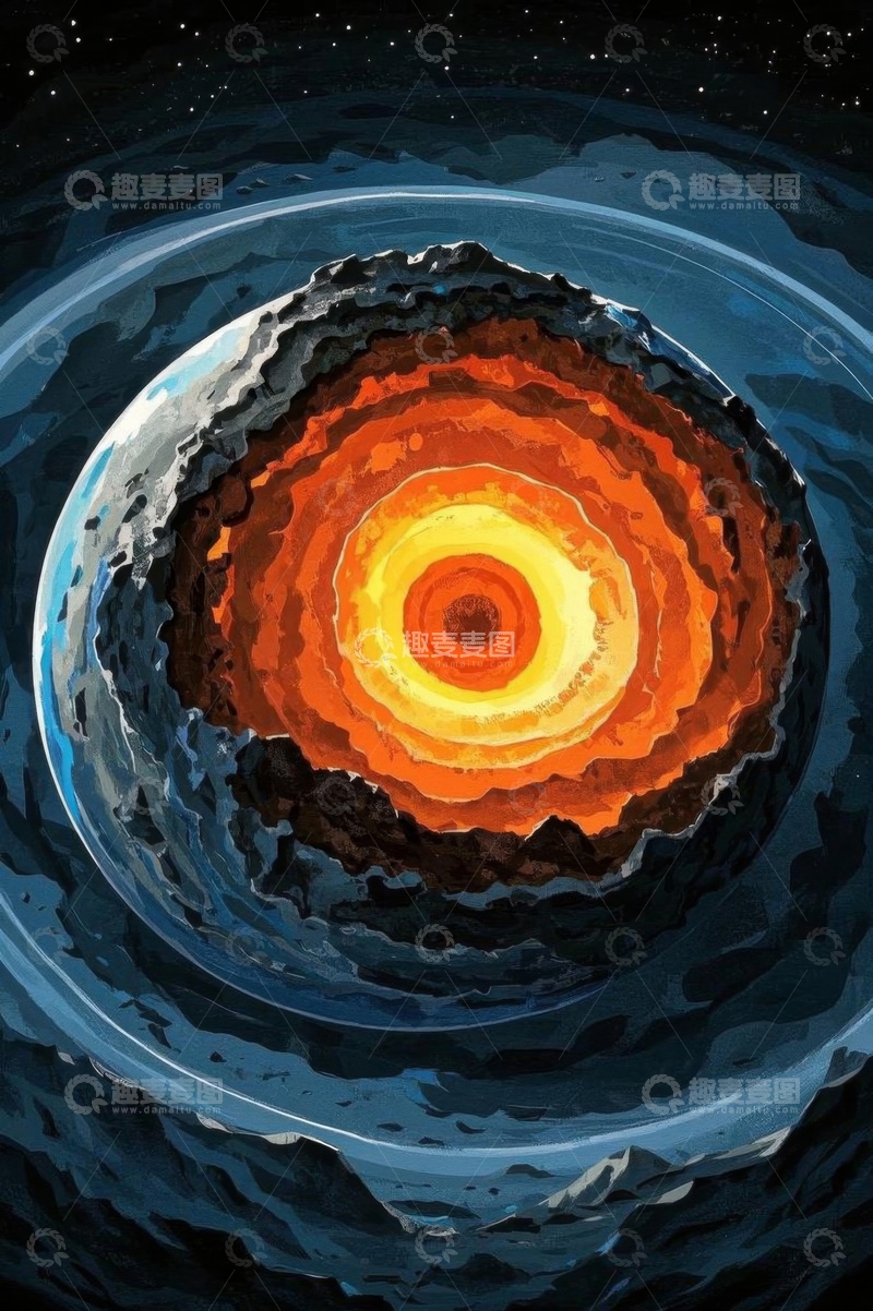 高清大图下载【趣麦麦图】地球内部结构分层示意图