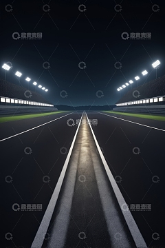 夜间空旷赛道场景