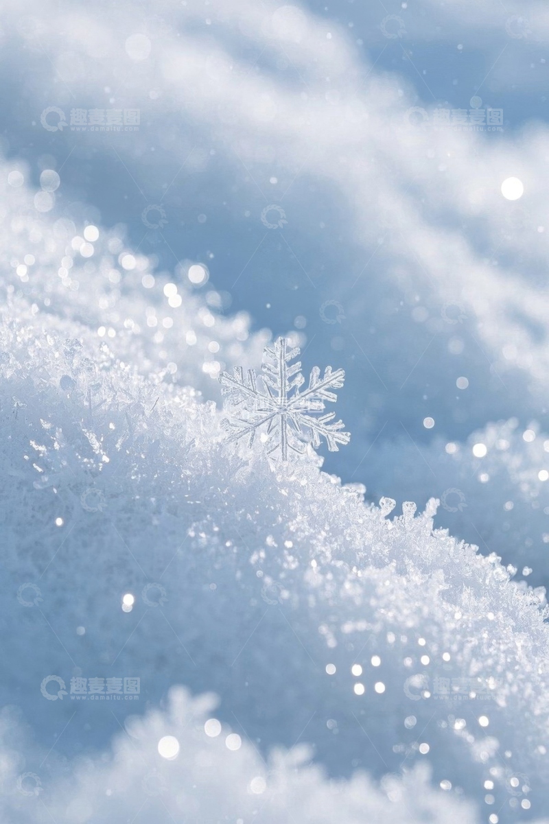 高清大图下载【趣麦麦图】微距雪花特写