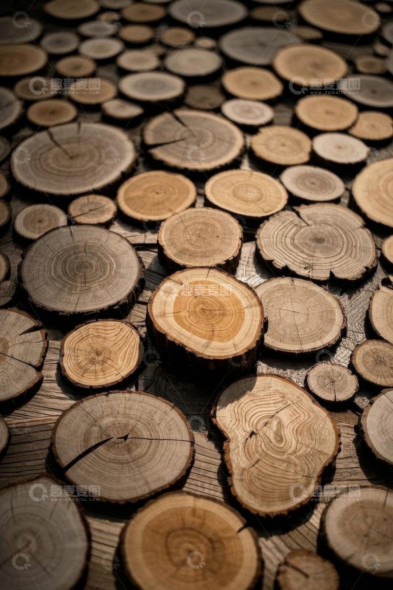 高清大图下载【趣麦麦图】原木切片素材特写