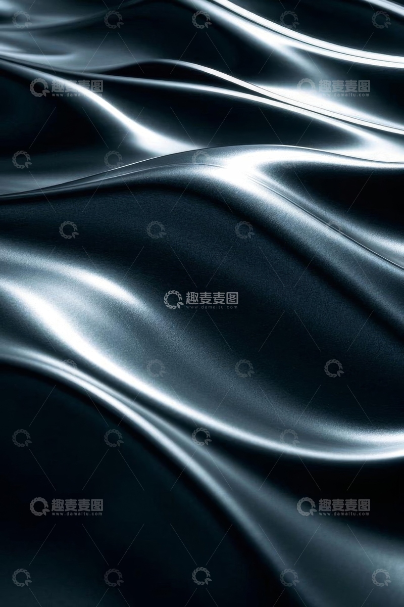 高清大图下载【趣麦麦图】黑色流动质感波浪背景