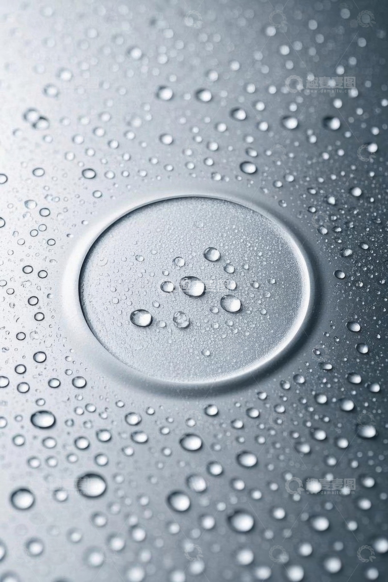 高清大图下载【趣麦麦图】金属表面水滴特写