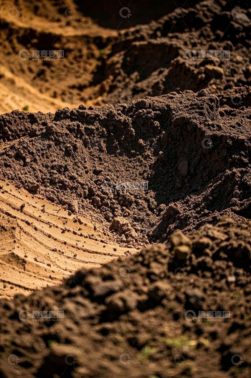 高清大图下载【趣麦麦图】特写土壤纹理与层次