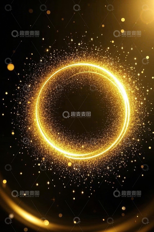 金色粒子光环背景素材