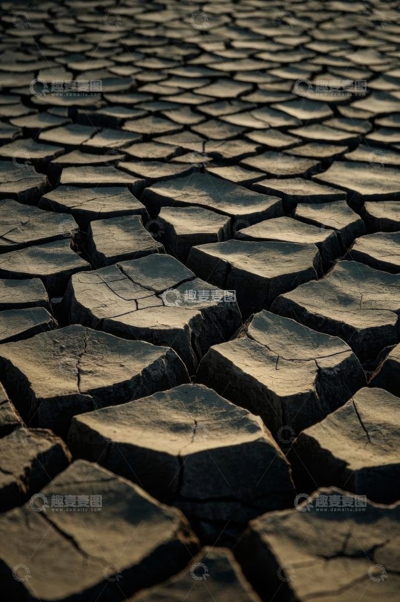 高清大图下载【趣麦麦图】干旱地面干裂景象