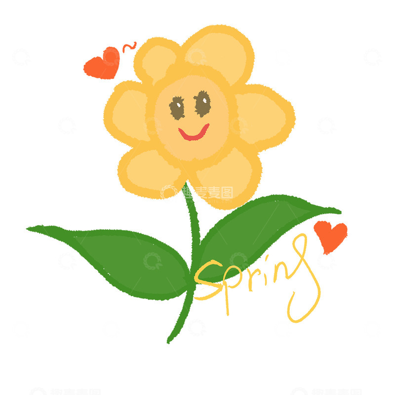 高清大图下载【趣麦麦图】卡通风春季花朵设计素材