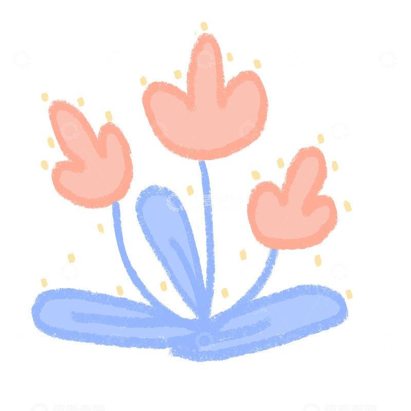 高清大图下载【趣麦麦图】卡通花朵简笔画装饰图案