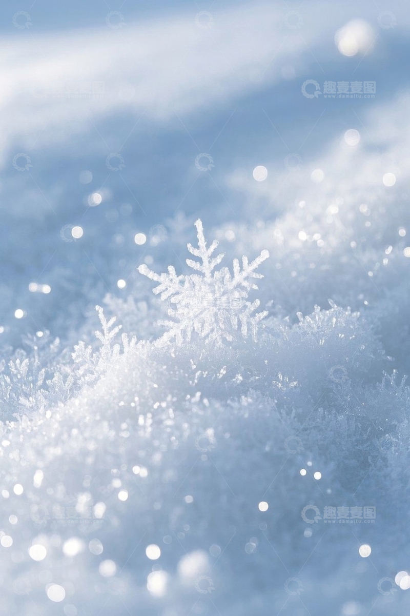 高清大图下载【趣麦麦图】微距雪花特写自然风光素材