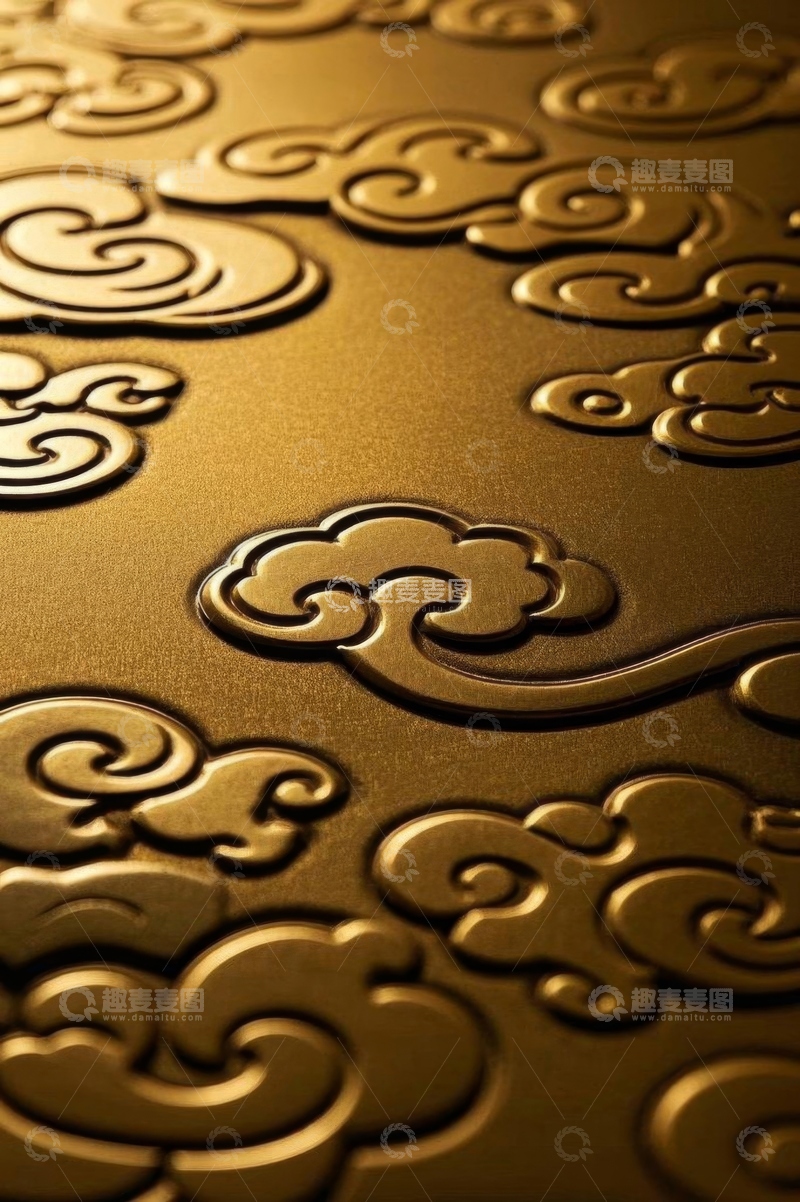 高清大图下载【趣麦麦图】金色云纹装饰图案