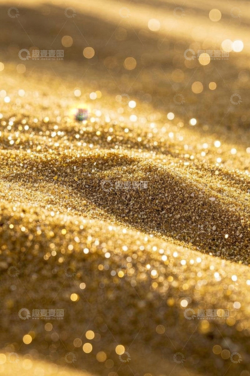 高清大图下载【趣麦麦图】金色闪光沙粒特写