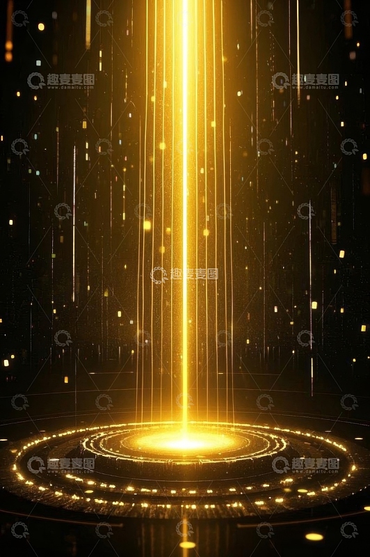 金色发光抽象科技背景画面