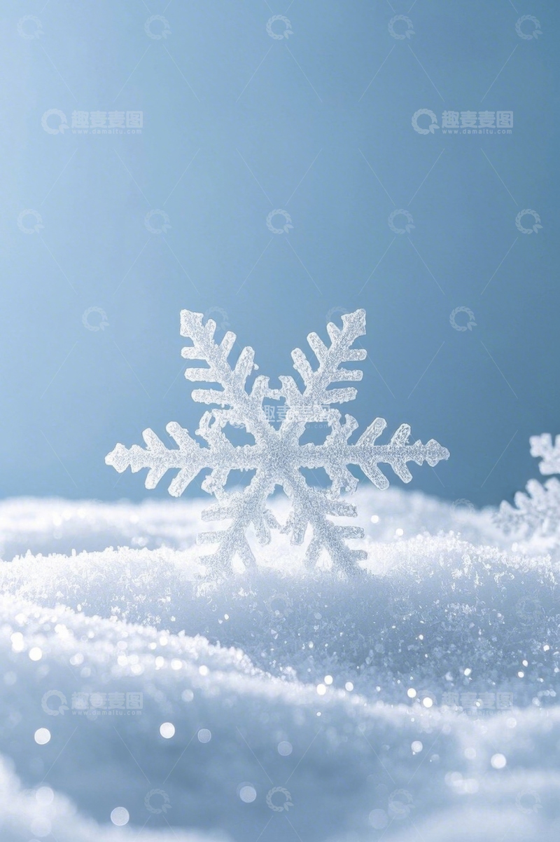 高清大图下载【趣麦麦图】微距雪花特写