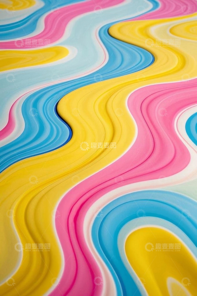 高清大图下载【趣麦麦图】彩色波浪纹理背景素材