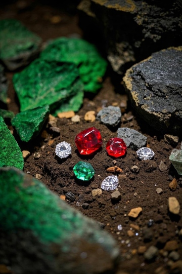泥土上的多彩宝石