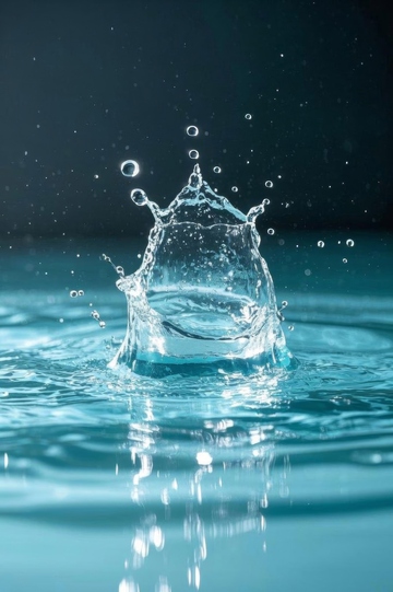 水滴落入水面溅起水花