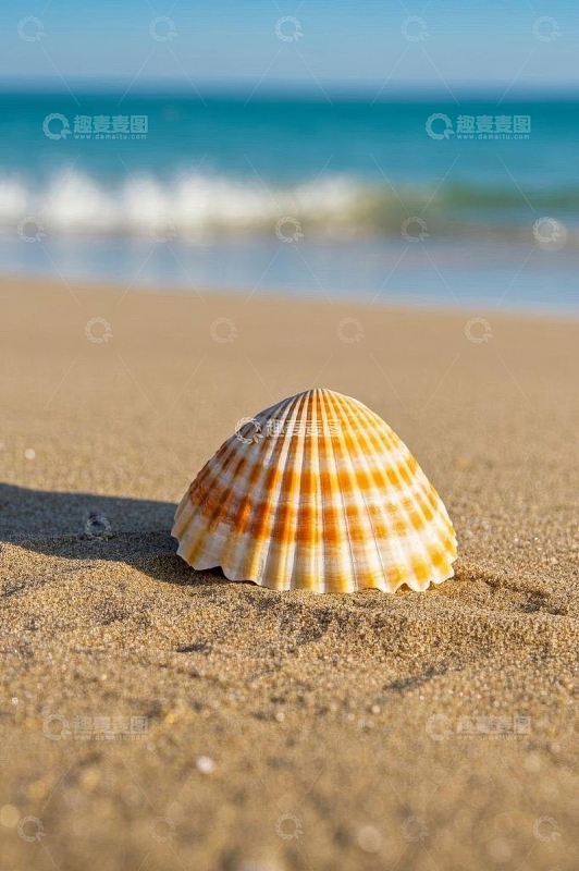 沙滩上的贝壳与海景