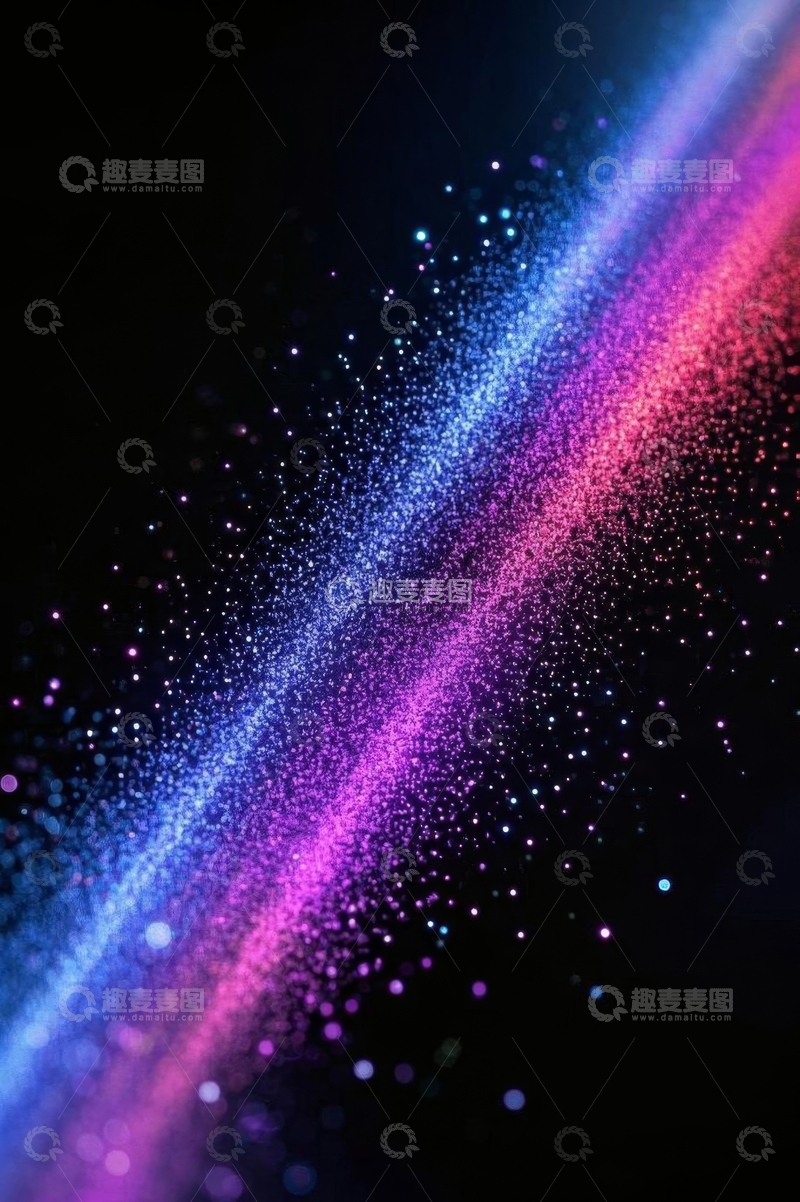 高清大图下载【趣麦麦图】彩色粒子发光抽象背景