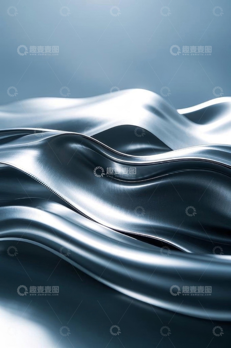 高清大图下载【趣麦麦图】金属质感波浪抽象背景