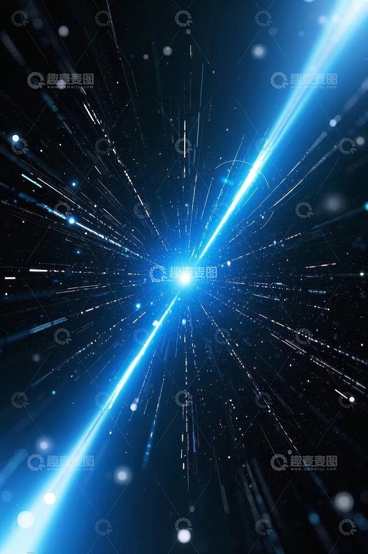 蓝色科幻光效星芒背景图