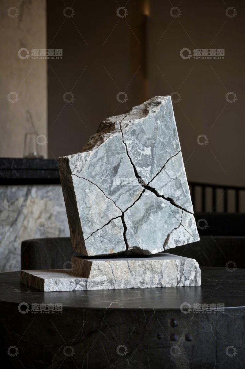 高清大图下载【趣麦麦图】大理石块艺术摆件特写