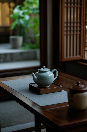 中式室内茶具静物