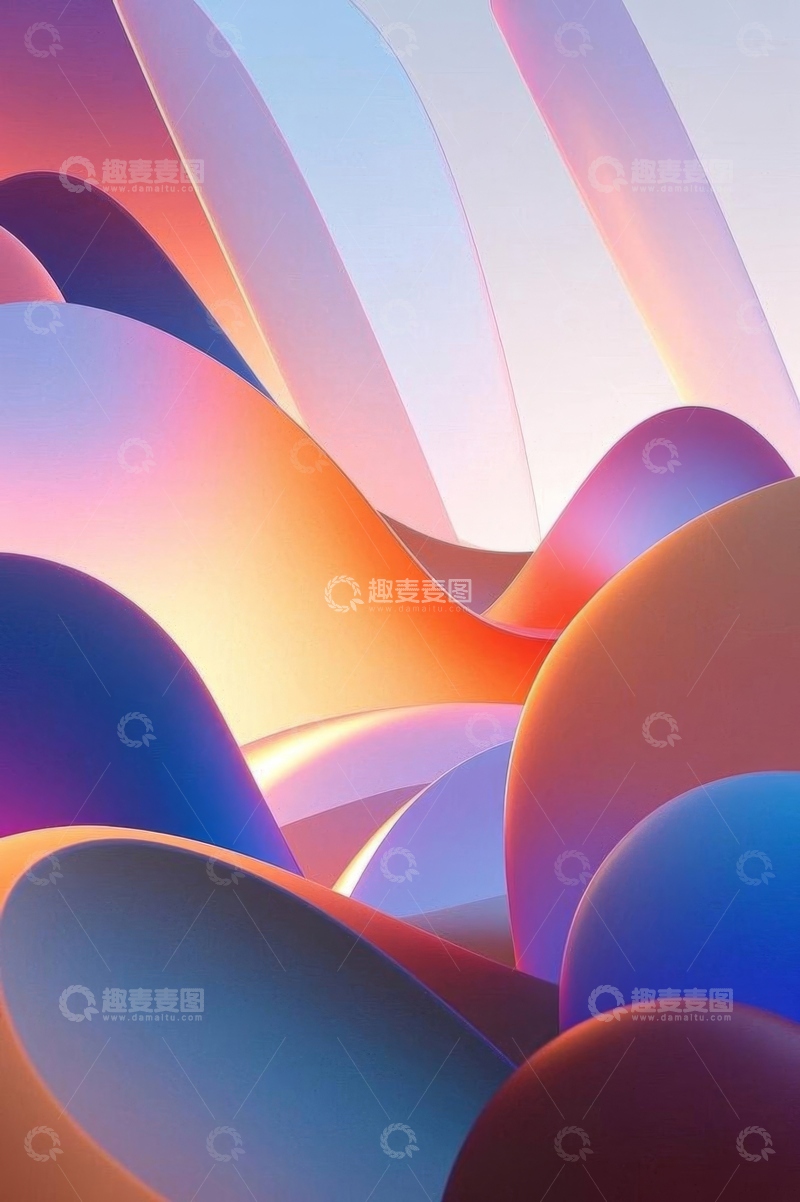 高清大图下载【趣麦麦图】抽象渐变色彩图形背景素材