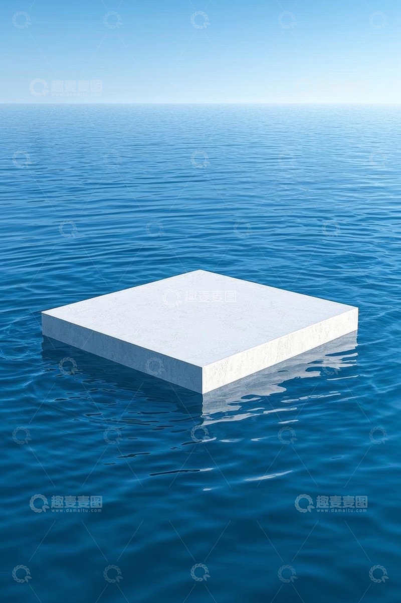 高清大图下载【趣麦麦图】海面上漂浮的白色平台
