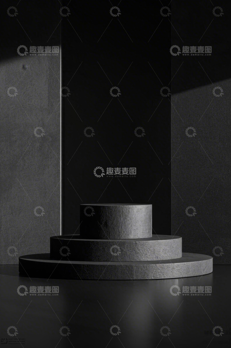 高清大图下载【趣麦麦图】灰色多层圆形展示台