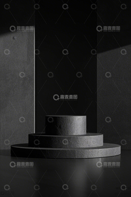 灰色多层圆形展示台