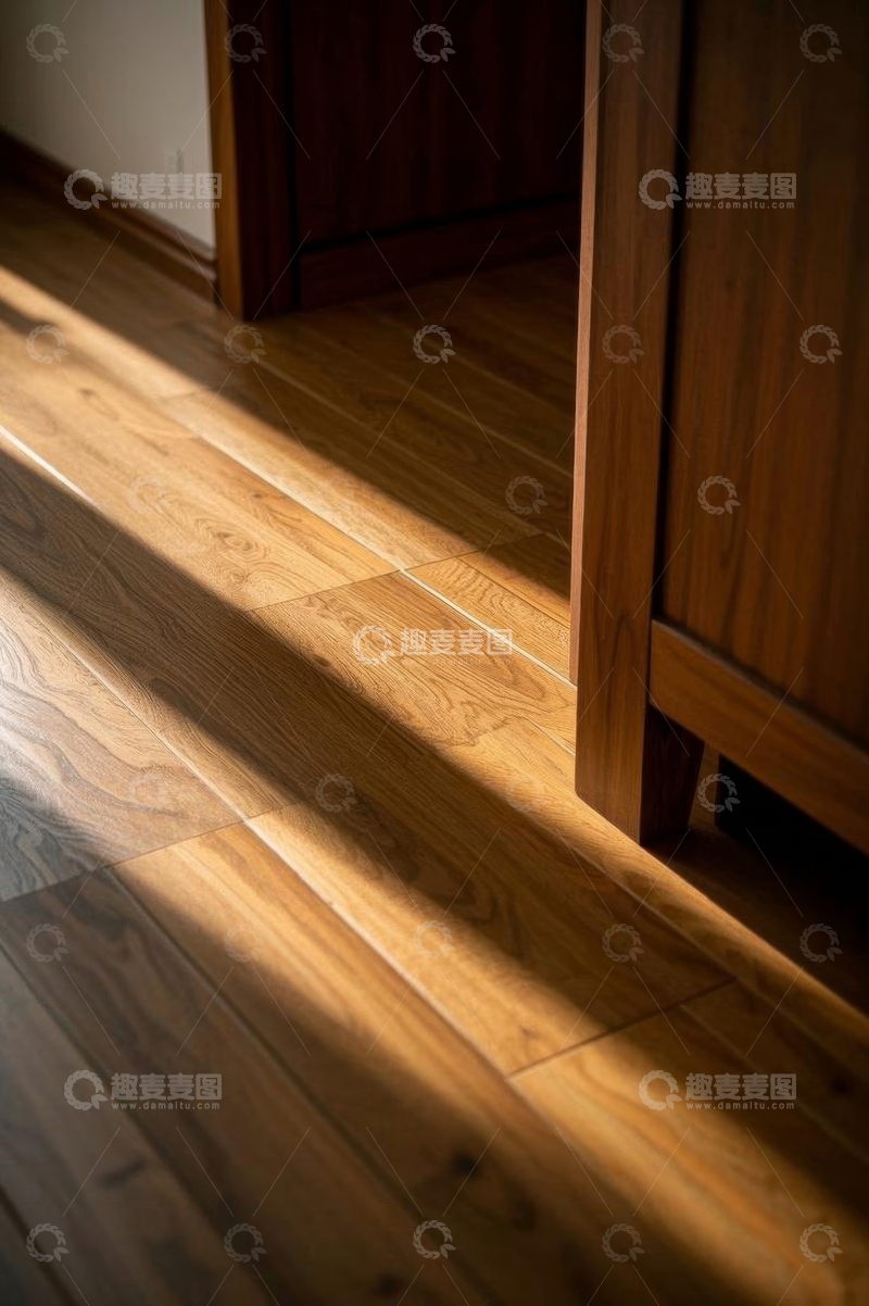 高清大图下载【趣麦麦图】室内木质地板与家具光影