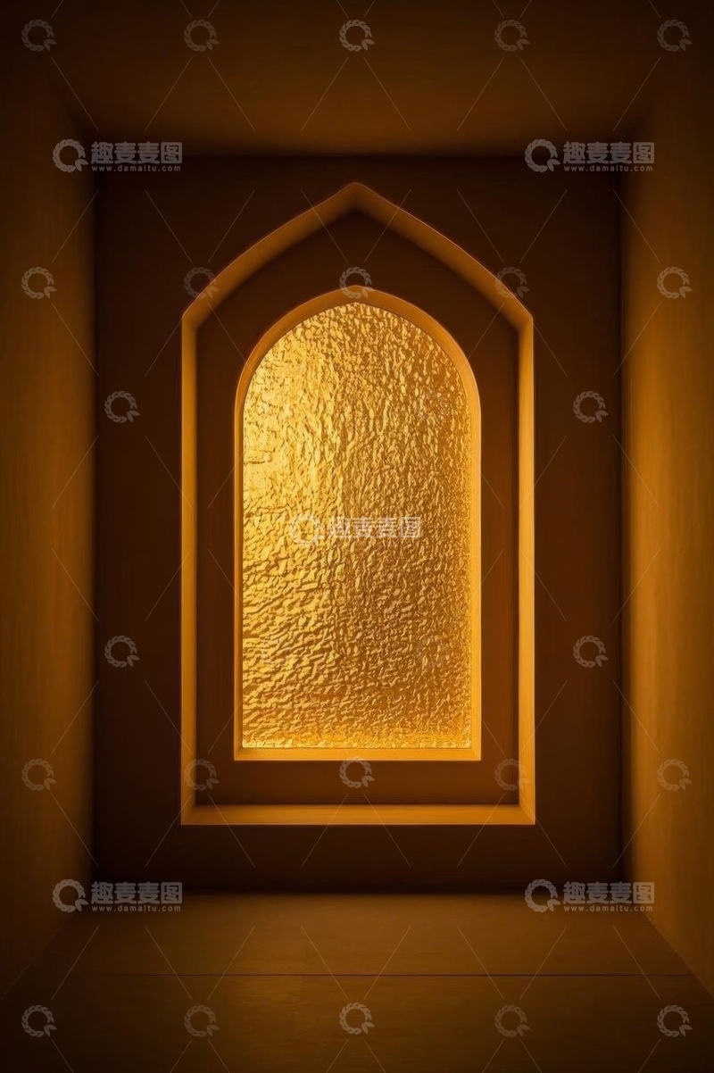高清大图下载【趣麦麦图】室内拱形透光窗户特写
