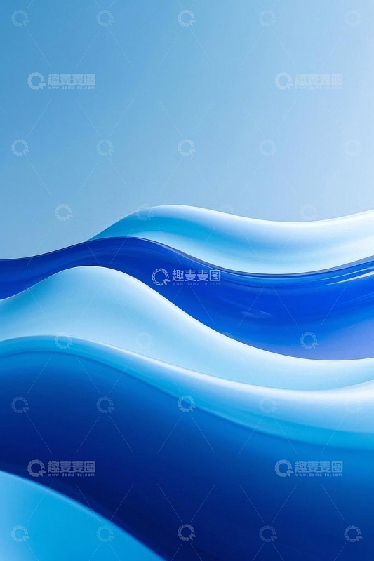 蓝色抽象波浪背景素材