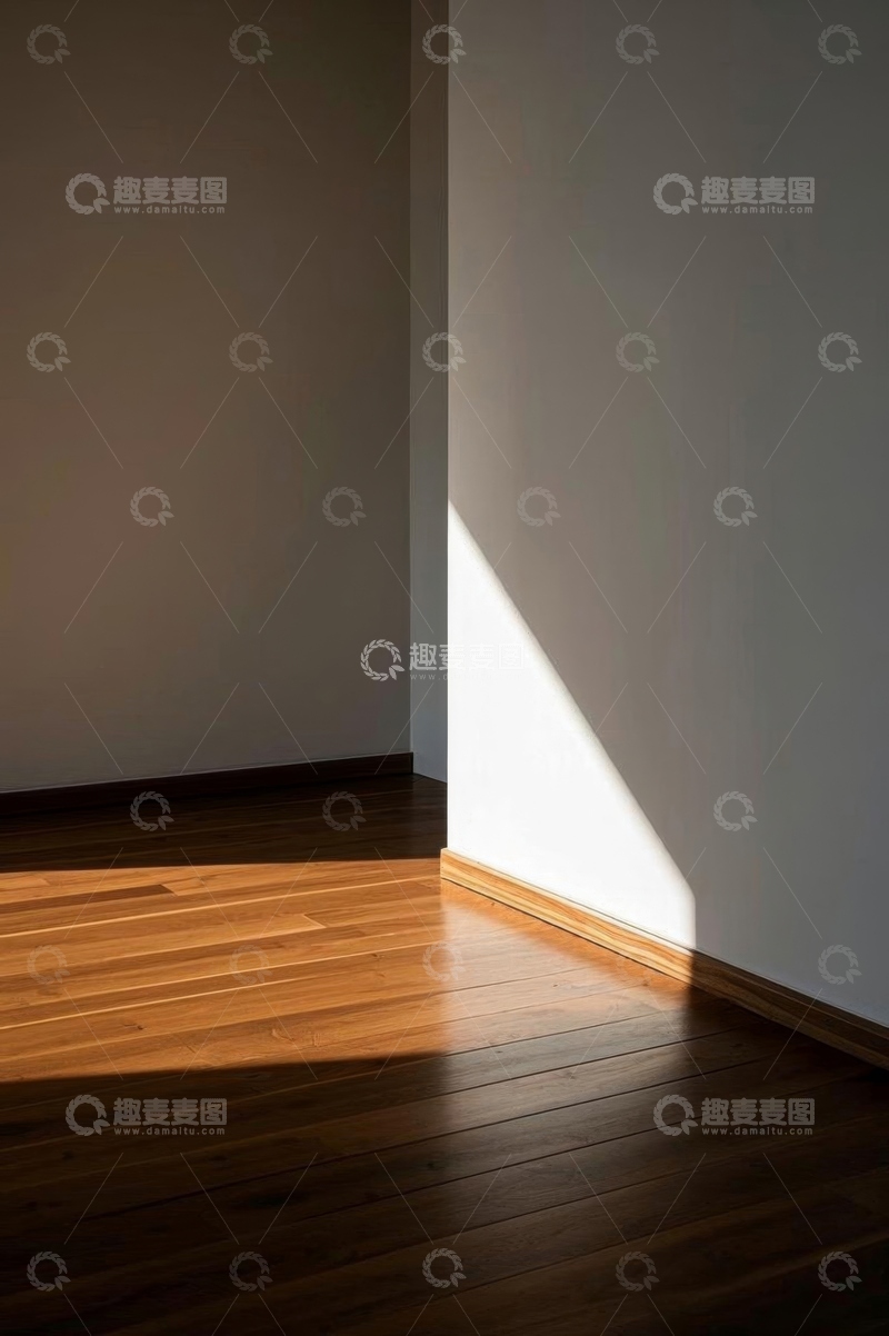高清大图下载【趣麦麦图】室内角落阳光照射木地板画面