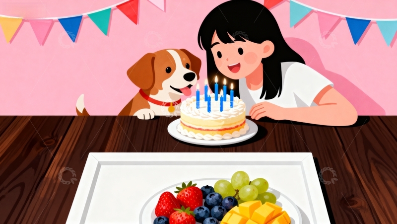 高清大图下载【趣麦麦图】卡通风生日庆祝场景插画设计素材