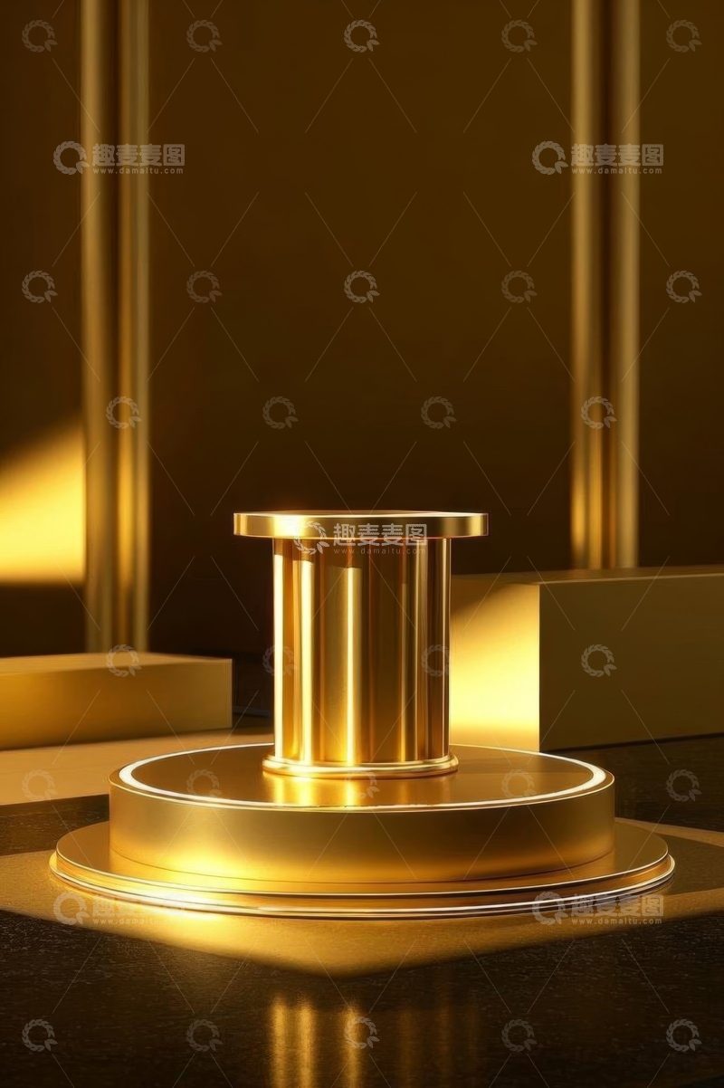高清大图下载【趣麦麦图】金色展示台产品展示背景