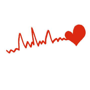 心形心电图简约风格插画