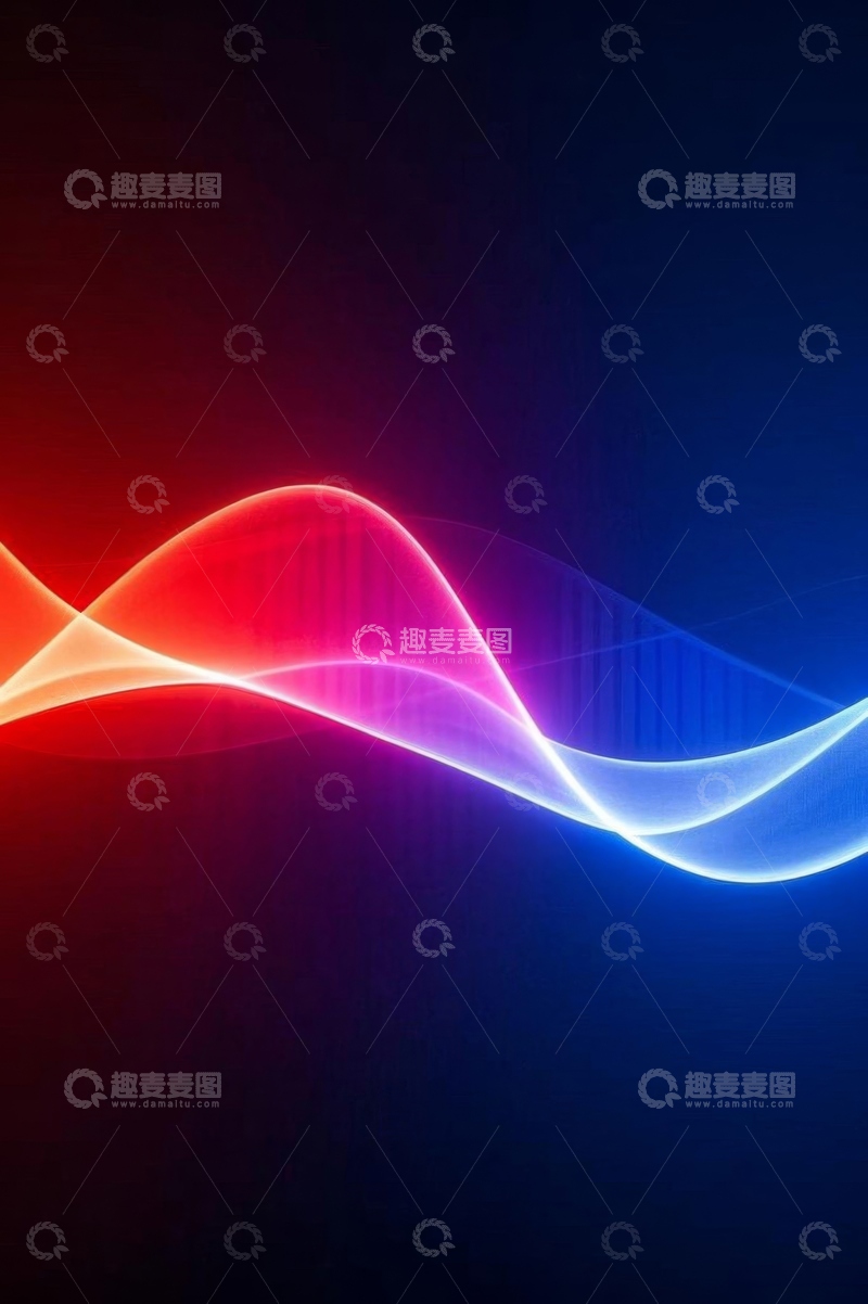 高清大图下载【趣麦麦图】彩色光效波浪背景素材