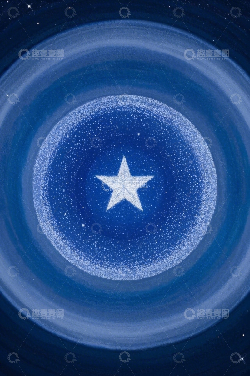高清大图下载【趣麦麦图】蓝色星空中心的白色五角星