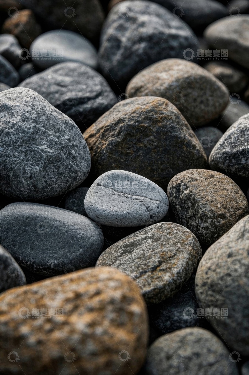 高清大图下载【趣麦麦图】特写堆叠的自然鹅卵石