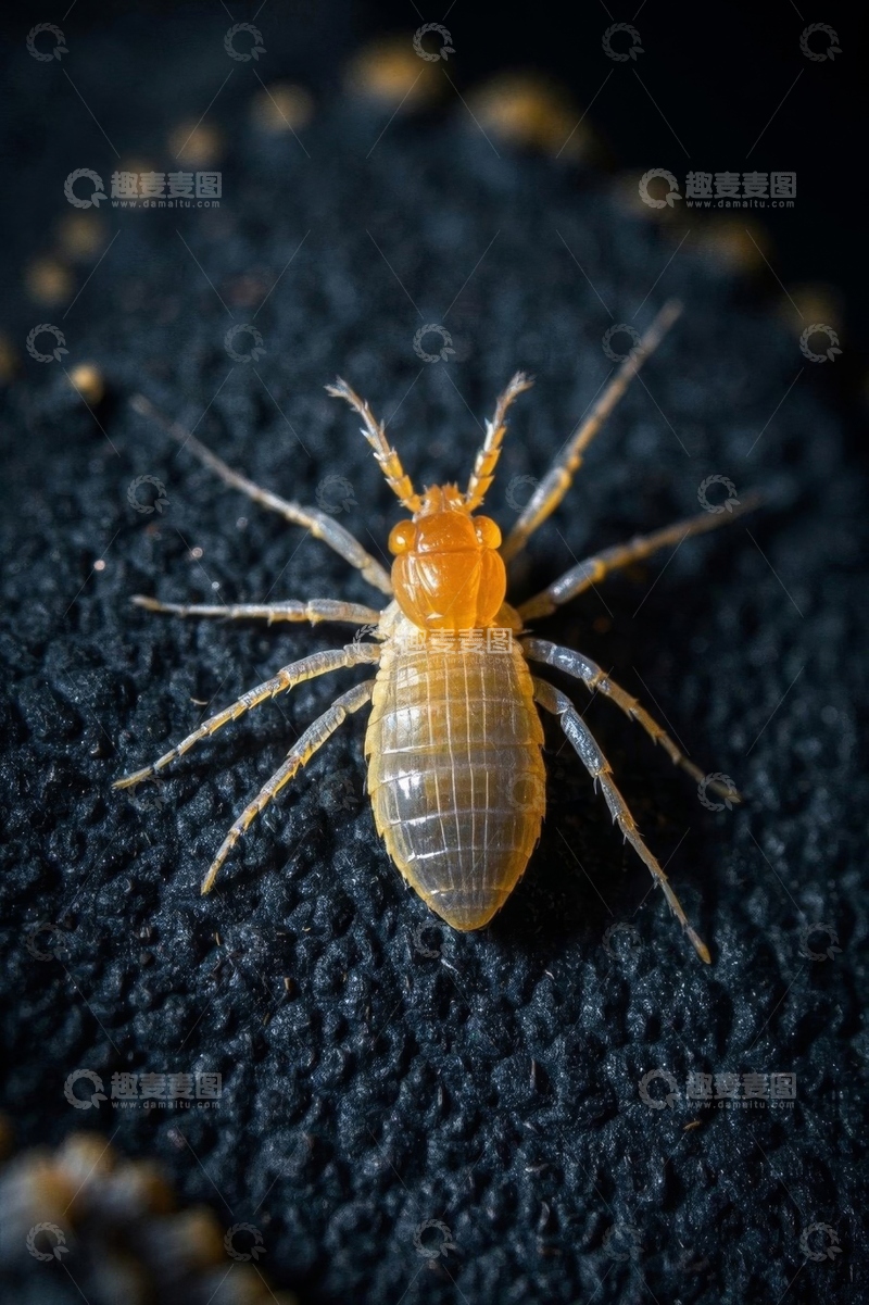 高清大图下载【趣麦麦图】微距下的橙色昆虫特写
